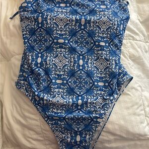 Blue Patterned Women’s one piece.